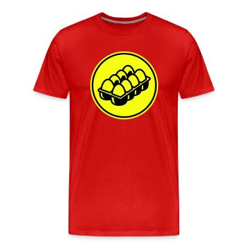 Eier symbol - Männer Premium Bio T-Shirt - Rot - Vorne - Damien (186cm)