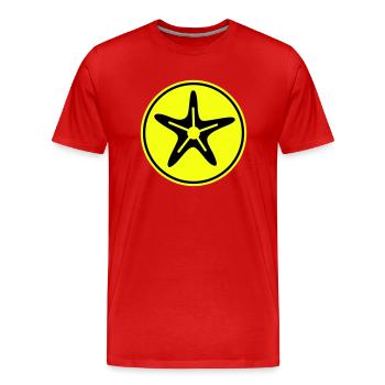 starfish icon icon - Men's Premium Organic T-Shirt - red - Front - Damien (186cm)
