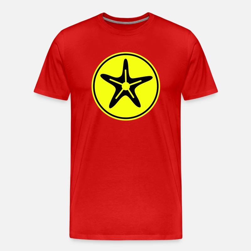 seestern icon symbol - Männer Premium Bio T-Shirt - Rot