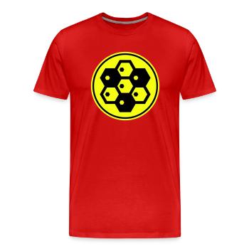 Beekeeper symbol - Men's Premium Organic T-Shirt - red - Front - Damien (186cm)