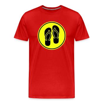 Flip-flops icon - Men's Premium Organic T-Shirt - red - Front - Damien (186cm)