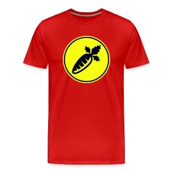 Symbole de la carotte - T-shirt bio Premium Homme - rouge - Devant - Damien (186cm)