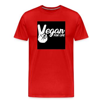 Vegan. - T-shirt bio Premium Homme - rouge - Devant - Damien (186cm)