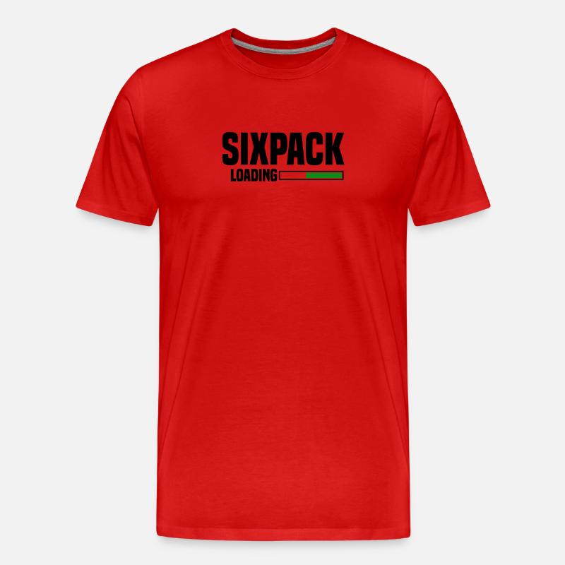 sixpack loading - Men's Premium Organic T-Shirt - red