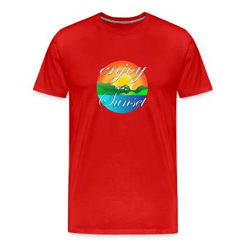 enjoy sunset - T-shirt bio Premium Homme - rouge - Devant - Damien (186cm)