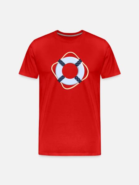 Badeband mit Ankermotiv - Männer Premium Bio T-Shirt - Rot