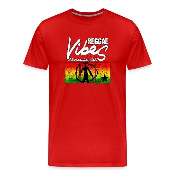 Reggae vibes int. - Männer Premium Bio T-Shirt - Rot - Vorne - Damien (186cm)
