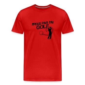 Je peux pas j ai golf - T-shirt bio Premium Homme - rouge - Devant - Damien (186cm)