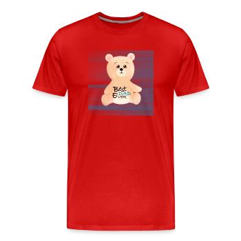 Best Dad Ever - Männer Premium Bio T-Shirt - Rot - Vorne - Damien (186cm)