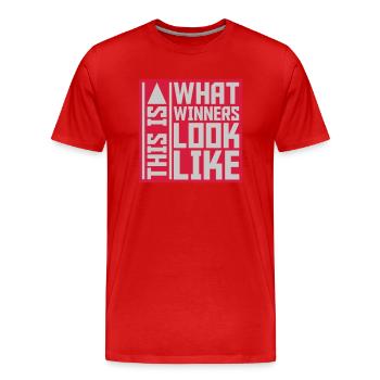 À quoi ressemblent les gagnants - T-shirt bio Premium Homme - rouge - Devant - Damien (186cm)