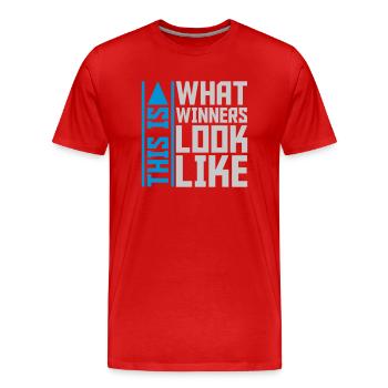 À quoi ressemblent les gagnants - T-shirt bio Premium Homme - rouge - Devant - Damien (186cm)