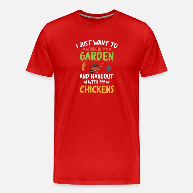 Ideé Geschenk Gartenhühner Gärtner Henne - Männer Premium Bio T-Shirt - Rot