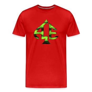 Ace of Spades Casino poker card games money luck - Men's Premium Organic T-Shirt - red - Front - Damien (186cm)