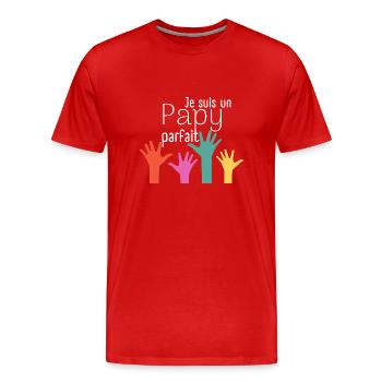 Je suis un Papy parfait - T-shirt bio Premium Homme - rouge - Devant - Damien (186cm)