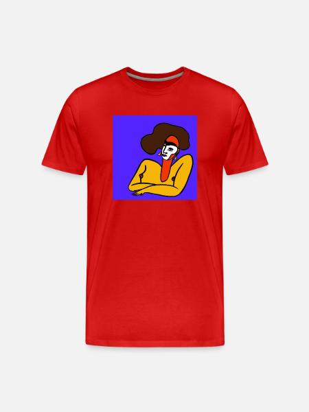 Bunte Frau - Männer Premium Bio T-Shirt - Rot