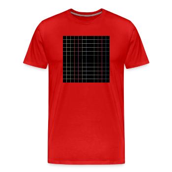 Lignes verticales et horizontales - T-shirt bio Premium Homme - rouge - Devant - Damien (186cm)