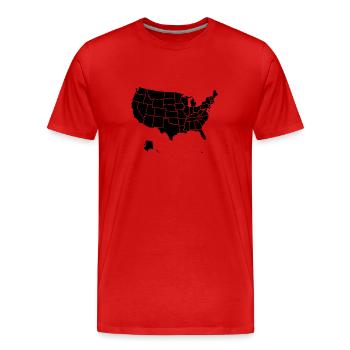 Frontières des États-Unis d’Amérique - T-shirt bio Premium Homme - rouge - Devant - Damien (186cm)