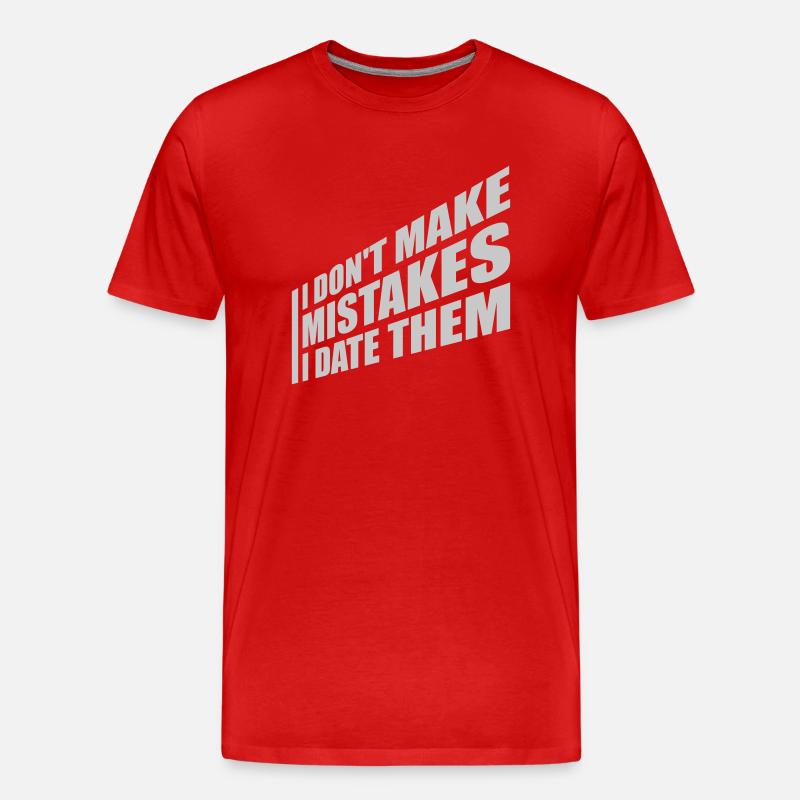 Date Mistakes Zitat Logo - Männer Premium Bio T-Shirt - Rot