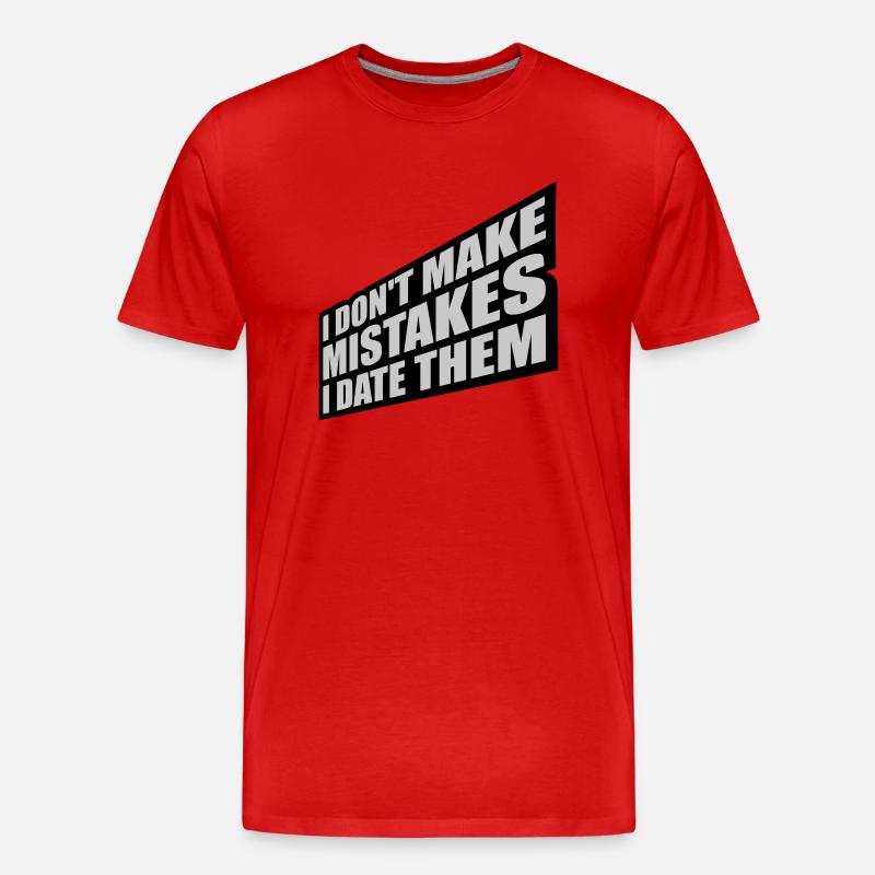 Date Mistakes Zitat Logo - Männer Premium Bio T-Shirt - Rot