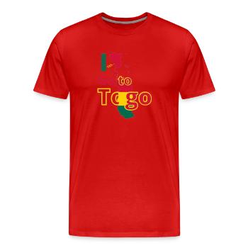 Ja, ich gehe nach Togo = Ja, ich muss gehen! - Männer Premium Bio T-Shirt - Rot - Vorne - Damien (186cm)