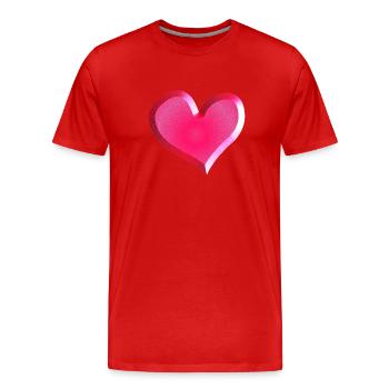 Symbole de cœur rose Glitter Rose - T-shirt bio Premium Homme - rouge - Devant - Damien (186cm)