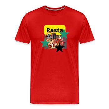 All stars rasta jah rastafari lion all stars - T-shirt bio Premium Homme - rouge - Devant - Damien (186cm)
