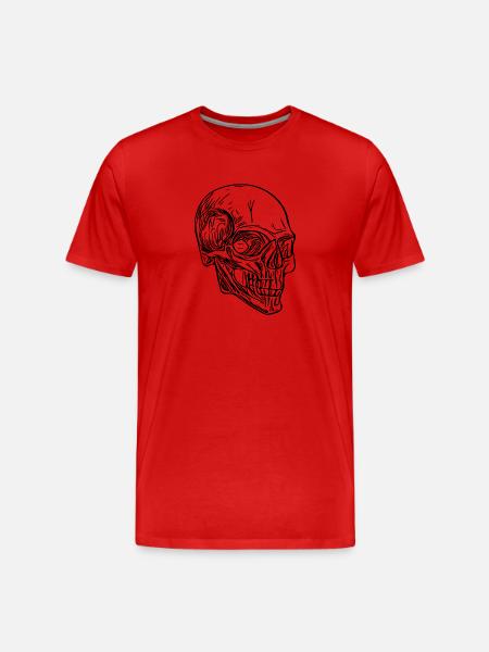 Skull Bone Halloween Skull - Men's Premium Organic T-Shirt - red