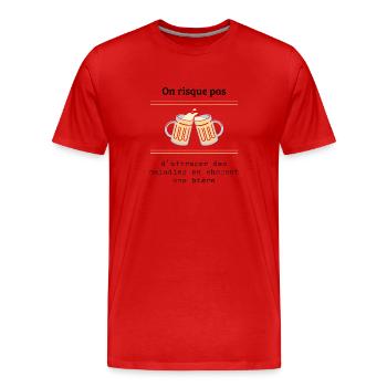 Blague de beauf - T-shirt bio Premium Homme - rouge - Devant - Damien (186cm)