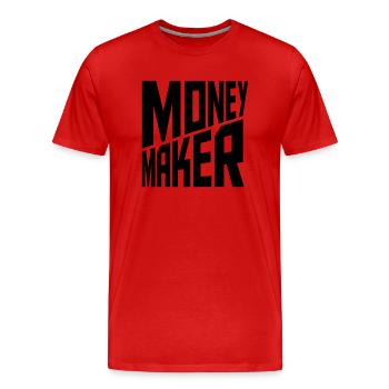 Money Maker Successful Logo - Men's Premium Organic T-Shirt - red - Front - Damien (186cm)