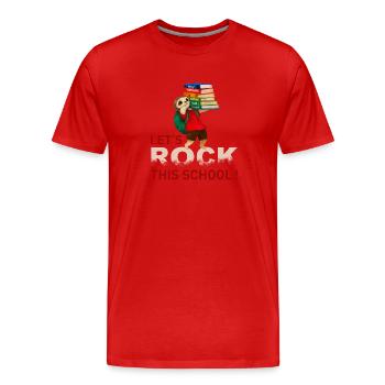 Lets rock this school - Sloth - Men's Premium Organic T-Shirt - red - Front - Damien (186cm)