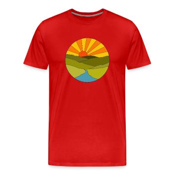 Lever du soleil - T-shirt bio Premium Homme - rouge - Devant - Damien (186cm)