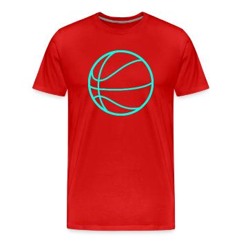 Basket-ball - T-shirt bio Premium Homme - rouge - Devant - Damien (186cm)
