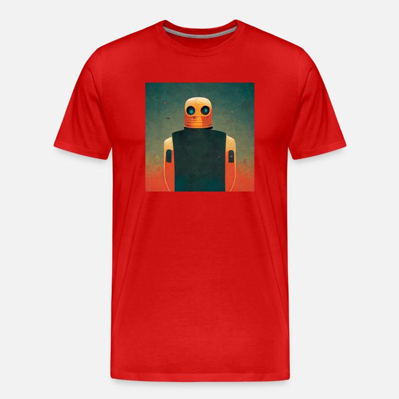 Simpler Roboter - Männer Premium Bio T-Shirt - Rot