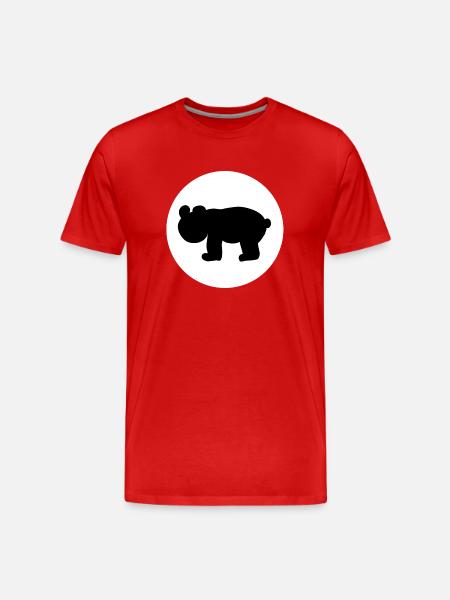 Circle Bear Animal Symbol - Men's Premium Organic T-Shirt - red