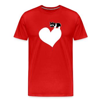 panda coeur animal amour ours - T-shirt bio Premium Homme - rouge - Devant - Damien (186cm)