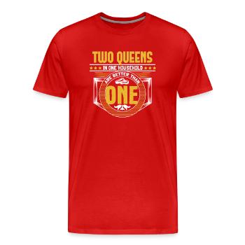 Mariage gay LGBT + Idée cadeau d’amour - T-shirt bio Premium Homme - rouge - Devant - Damien (186cm)