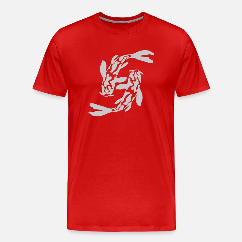 Conception 2 Koi Fish - T-shirt bio Premium Homme - rouge