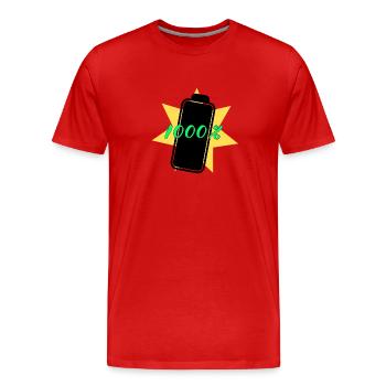 1000% energy - Men's Premium Organic T-Shirt - red - Front - Damien (186cm)