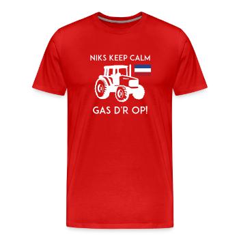 Unterstützt die Bauern! Bauernprotest-T-Shirt - Männer Premium Bio T-Shirt - Rot - Vorne - Damien (186cm)