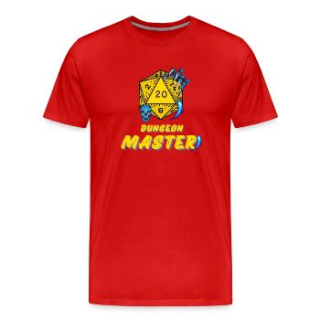 D20 Aventures JDR Maître du Jeu - T-shirt bio Premium Homme - rouge - Devant - Damien (186cm)