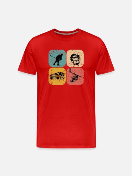 Ice Hockey - Men's Premium Organic T-Shirt - red