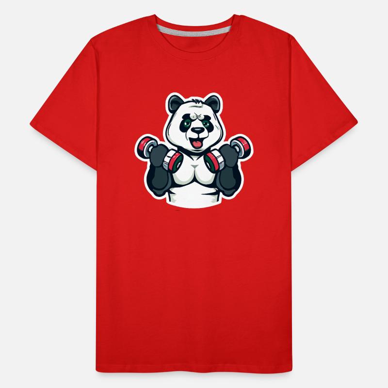 Pumpender Panda Männer Premium Bio T-Shirt