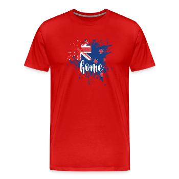 New Zealand home - Männer Premium Bio T-Shirt - Rot - Vorne - Damien (186cm)