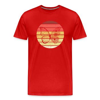 Papillon Retro Style Vintage - T-shirt bio Premium Homme - rouge - Devant - Damien (186cm)