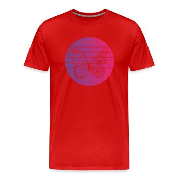 Papillon Retro Style Vintage - T-shirt bio Premium Homme - rouge - Devant - Damien (186cm)