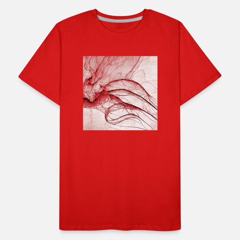 Ein Strich Kunst Männer Premium Bio T-Shirt