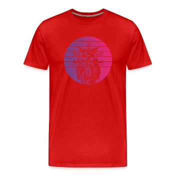Piraten Schädel Retro Style Vintage - Männer Premium Bio T-Shirt - Rot - Vorne - Damien (186cm)