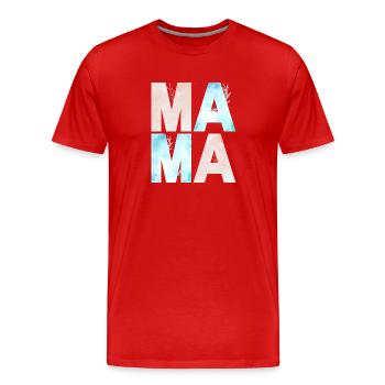 MAMA AQUARELL BLAU UND ROSA - Männer Premium Bio T-Shirt - Rot - Vorne - Damien (186cm)