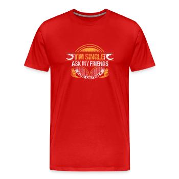 Single Relationship - Men's Premium Organic T-Shirt - red - Front - Damien (186cm)