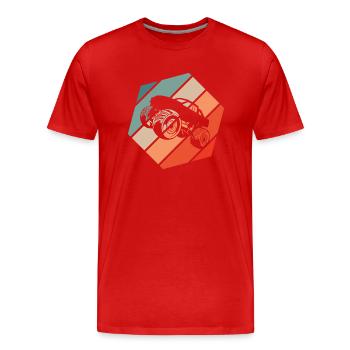 Monster Truck Retro Style Vintage - Men's Premium Organic T-Shirt - red - Front - Damien (186cm)